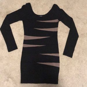 Black long sleeve sweater dress